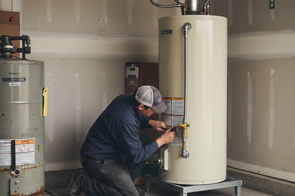 Water heater and shutoff valve replacement in Conklin