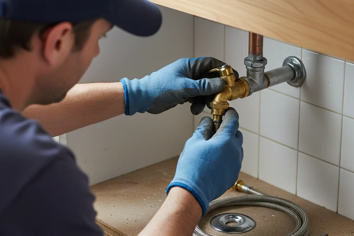 Shutoff valve and fitting work during Faucet and Fixture Repair in Conklin